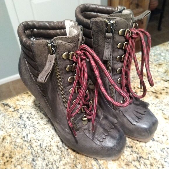 Boutique 9 Arael Platform Ankle Bootie Lace Up High Heels Women's Sz 5.5 - Picture 2 of 13